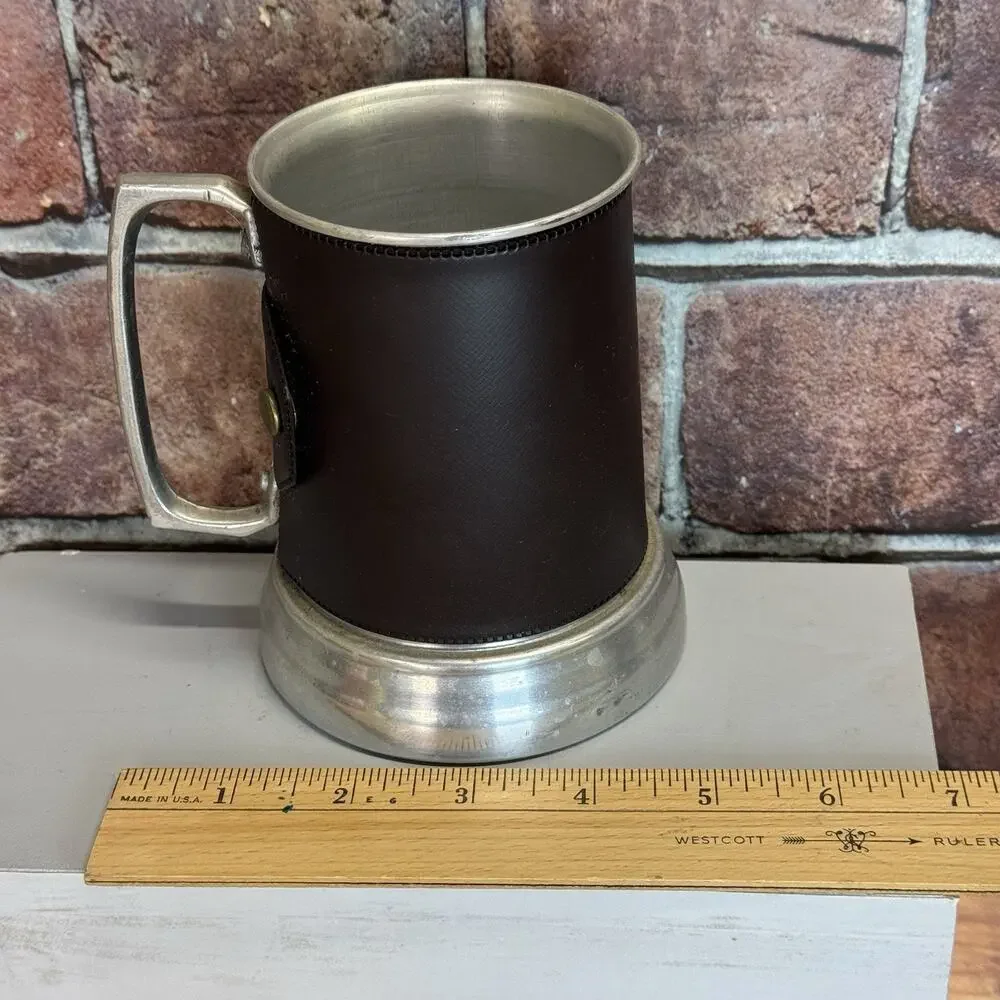 Vintage Squirt Soda Wrapped Aluminum Glass Bottom Tankard Mug Hong Kong 1970s‎